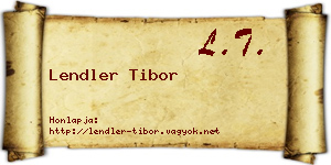 Lendler Tibor névjegykártya